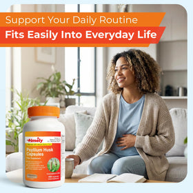 Bouteille de capsules de psyllium TIME-CAP LABS avec étiquette visible