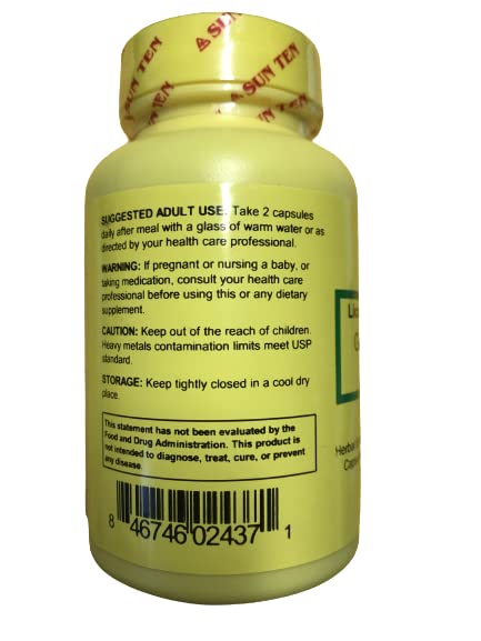 Bouteille de capsules de réglisse et jujube Sun Ten sur une table