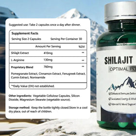 Bouteille de Capsules de Shilajit Himalayen Pur KEGECOL avec étiquette