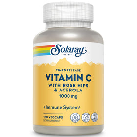 Bouteille de capsules de Vitamine C 1000mg SOLARAY vue de face
