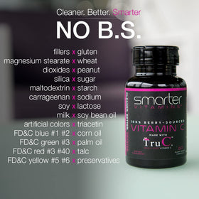 Bouteille de capsules de vitamine C avec étiquette visible