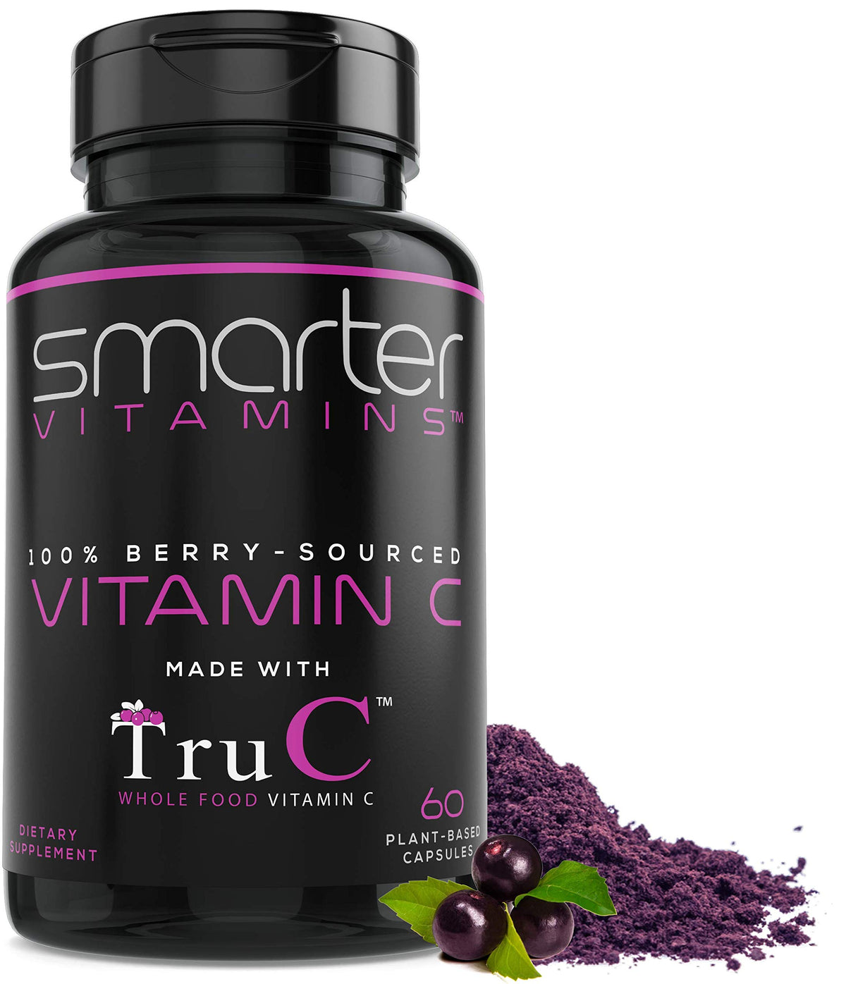 Bouteille de capsules de vitamine C SmarterVitamins, vue avant