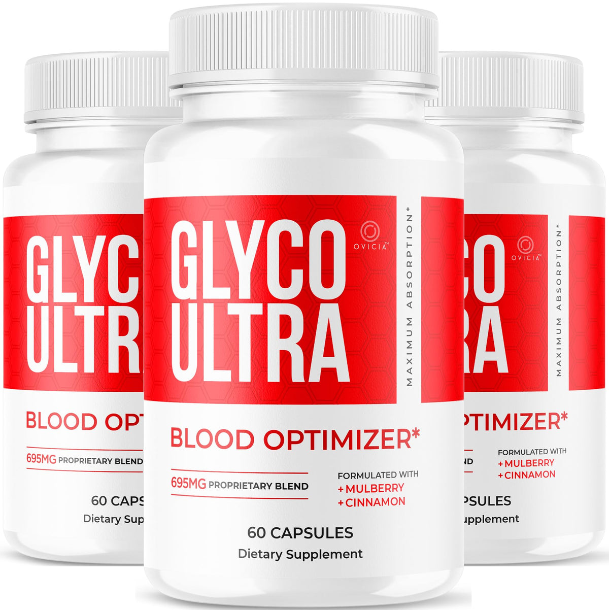 Bouteille de capsules Glyco Ultra OVICIA vue de face