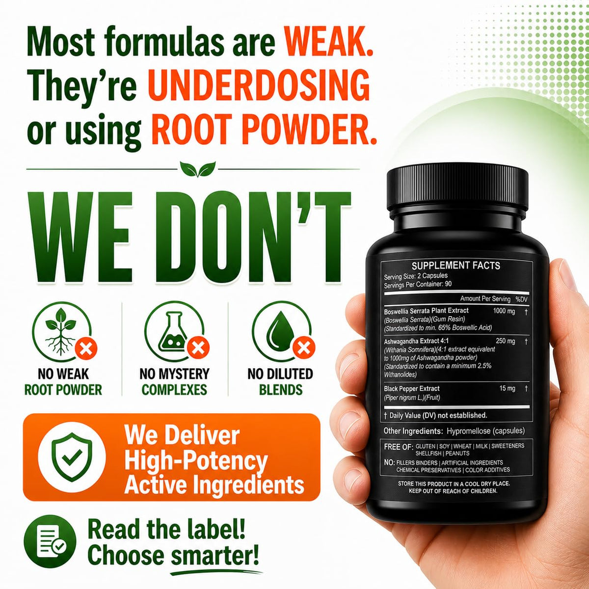 Bouteille de capsules HCL HERBAL CODE LABS avec étiquette