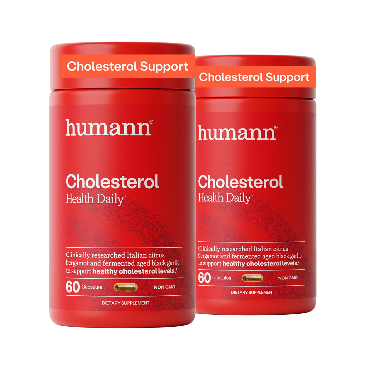 Bouteille de capsules HumanN Cholesterol Health 120 Ct, vue de face