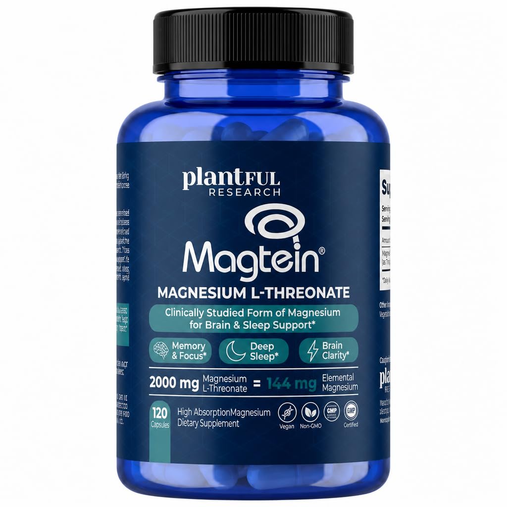 Bouteille de capsules Magnésium L-Thréonate 2000mg de PLANTFUL RESEARCH