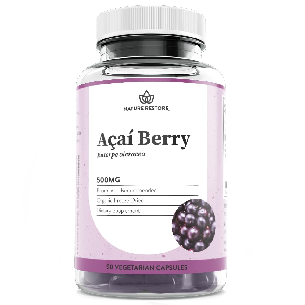 Bouteille de capsules Nature Restore Bio Baies d'Acai 90 unités