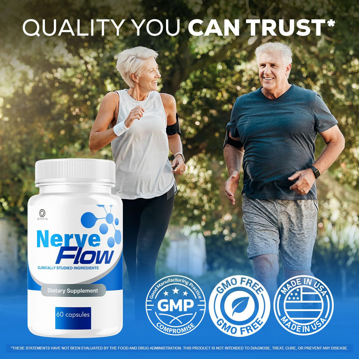 Bouteille de capsules Nerve Flow OVICIA ouverte