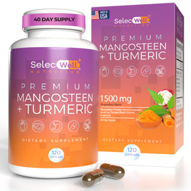 Bouteille de capsules SelecWell Mangoustan et Curcuma vue de face