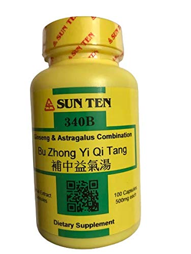 Bouteille de capsules Sun Ten Ginseng et Astragalus 340b vue avant