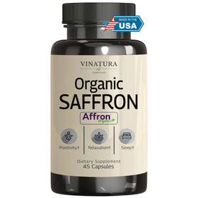 Bouteille de capsules végétales de safran bio VINATURA 28mg