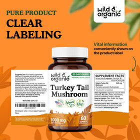 Bouteille de capsules Wild & Organic sur un fond neutre