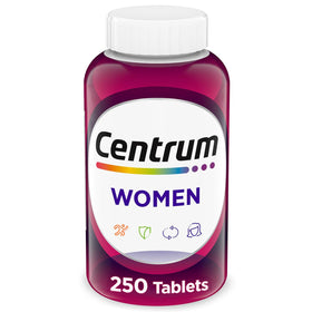 Bouteille de Centrum Multivitamine pour Femmes contenant 250 comprimés
