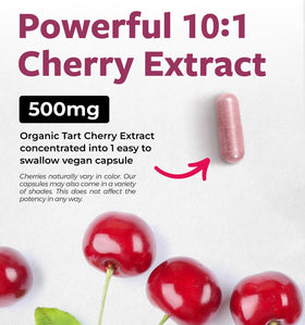 Bouteille de cerise acide bio PURE CO vue de côté