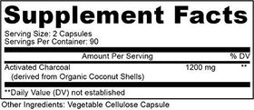 Bouteille de charbon actif de coco PURELY bénéfique, vue de côté