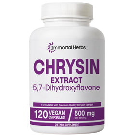 Bouteille de Chrysin 500mg Immortal Herbs, 120 capsules, vue de face