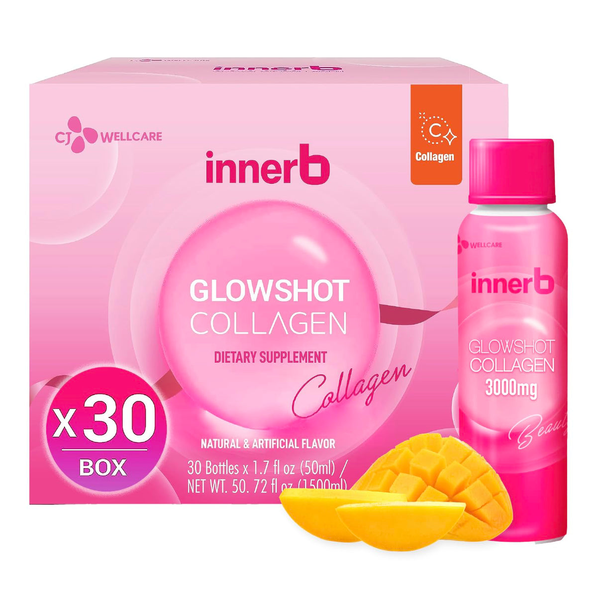Bouteille de CJwellcare Innerb Glowshot Collagen 50,7 fl oz vue avant