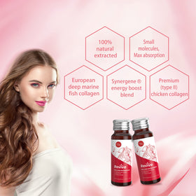Bouteille de collagène Heivy sur fond naturel