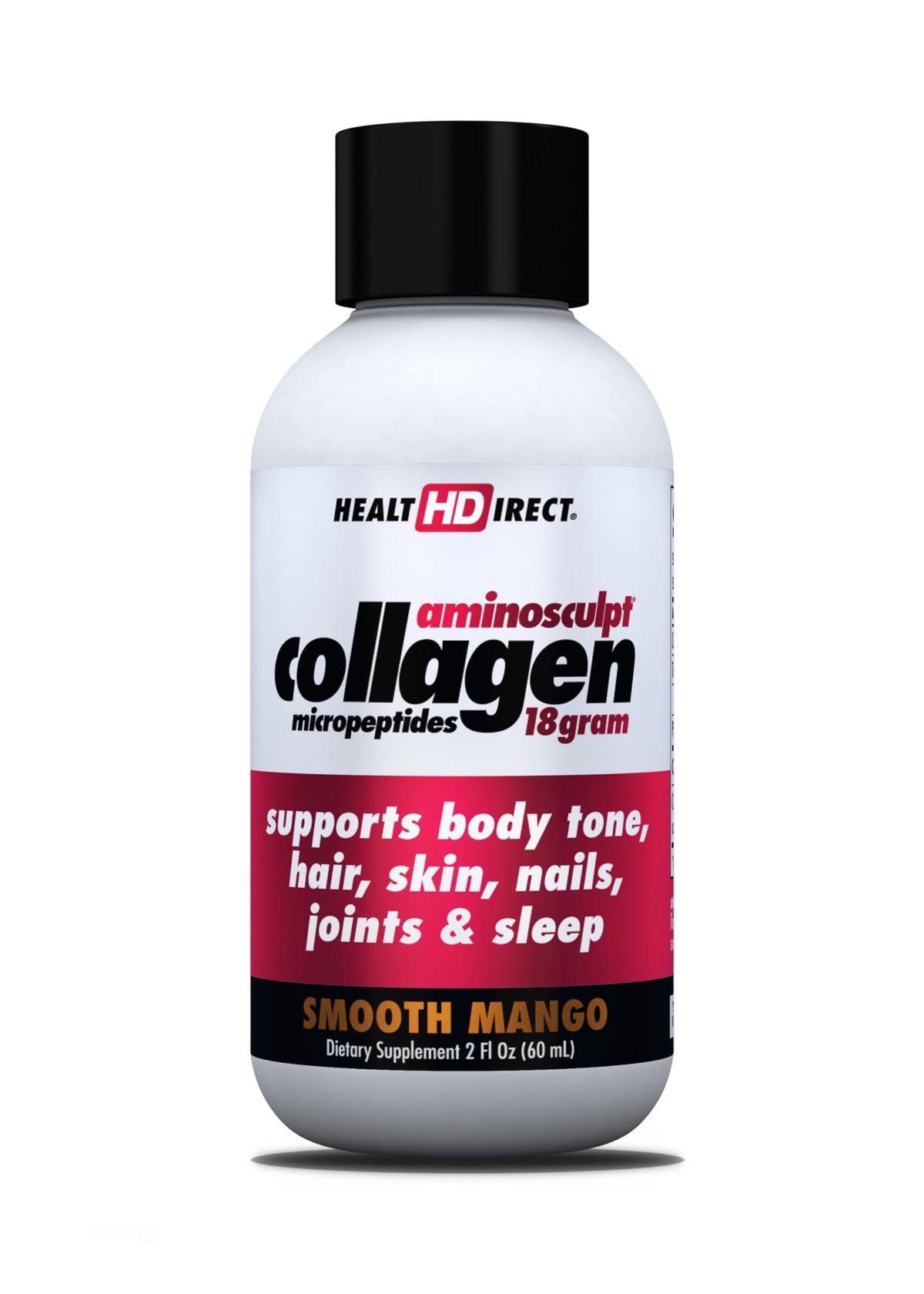 Bouteille de collagène liquide AminoSculpt de 30 oz au goût mangue