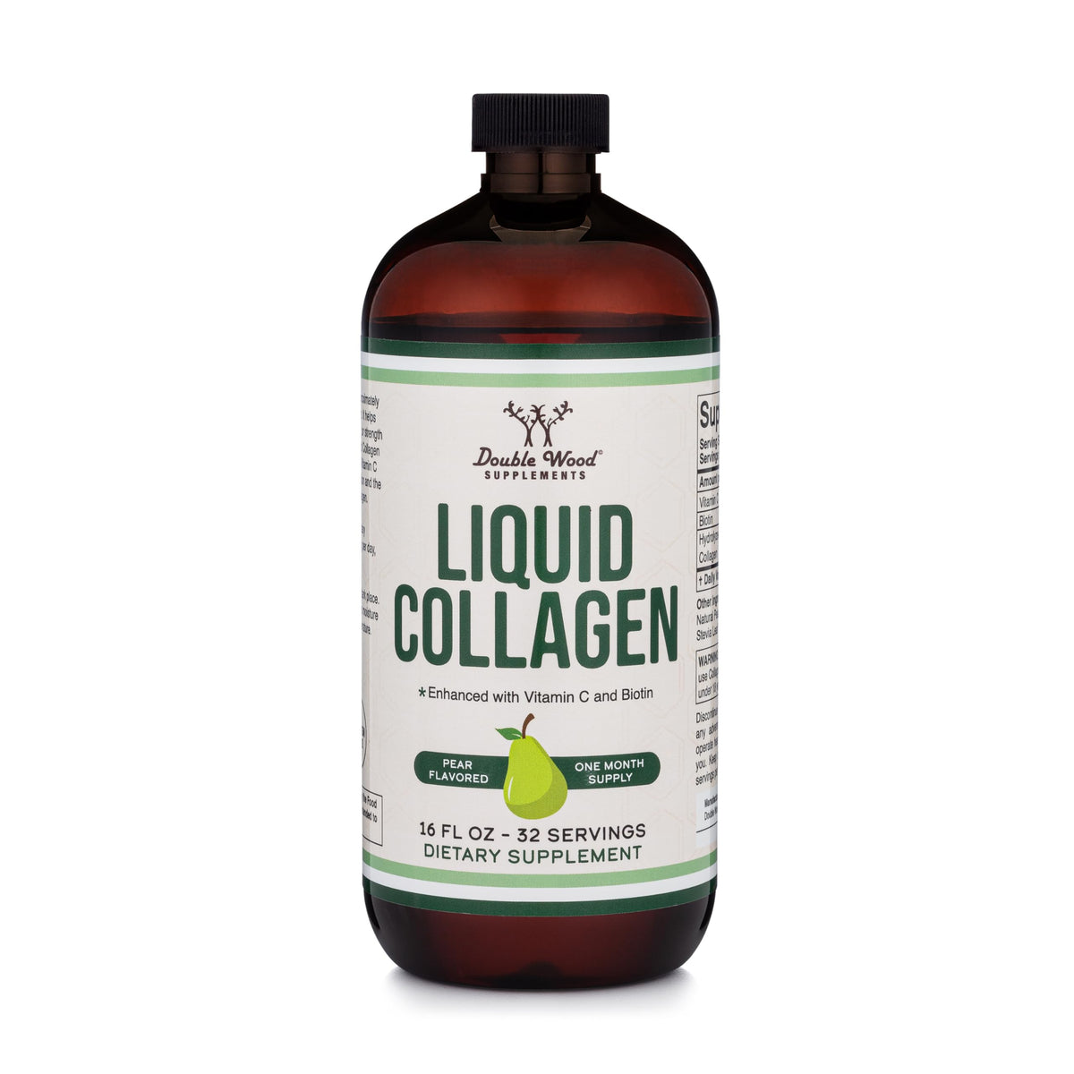 Bouteille de collagène liquide Double Wood 2500 mg vue de face