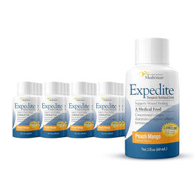 Bouteille de collagène liquide Medtrition goût pêche mangue, vue de face