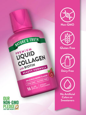 Bouteille de collagène liquide Nature's Truth avec fruits frais