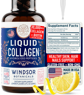 Bouteille de collagène liquide WINDSOR BOTANICALS 60 ml vue de face