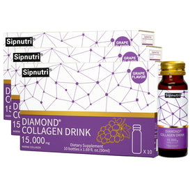 Bouteille de collagène marin Sipnutri 15 000 mg saveur raisin vue de face