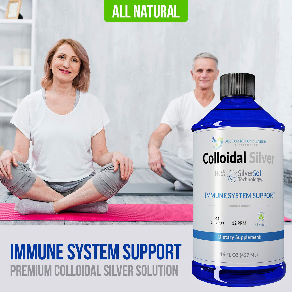 Bouteille de Colloidal Silver Liquid avec étiquette