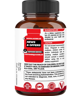 Bouteille de complément alimentaire agobi Saw Palmetto ouverte
