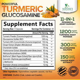 Bouteille de complément alimentaire Curcuma Nature's Nutrition avec 120 capsules