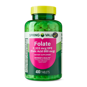 Bouteille de complément alimentaire Folate 1 333 mcg DFE avec 400 tablettes