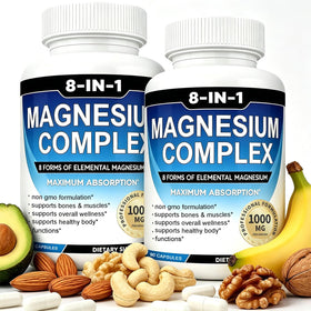 Bouteille de complément alimentaire magnésium 1000mg 8-en-1 de caicieter