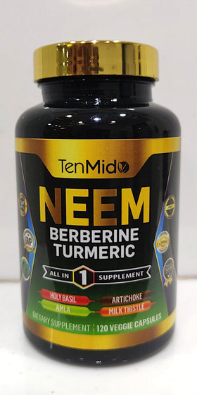 Bouteille de complément alimentaire Tenmido Neem 120 capsules vue de face