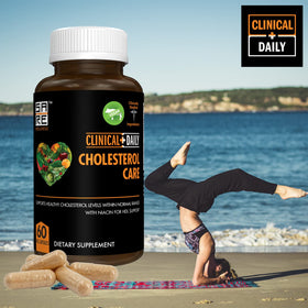 Bouteille de Complément Cholesterol Care Clinical Daily avec capsules