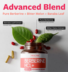 Bouteille de complément de Berbérine HCL avec étiquette visible