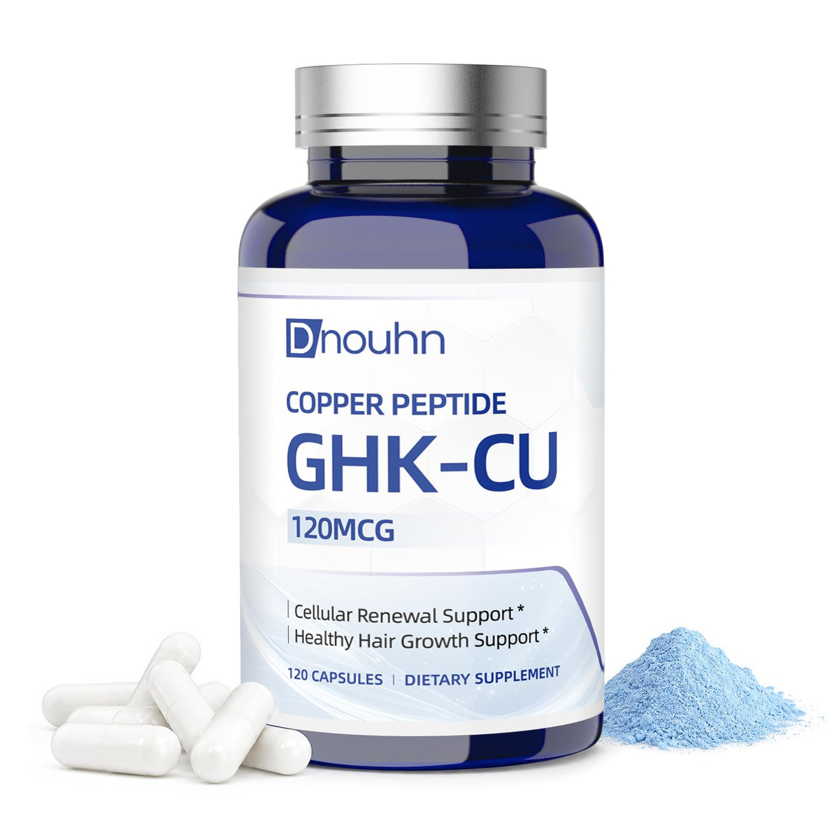 Bouteille de complément GHK-Cu 120mcg DNOUHN vue de face