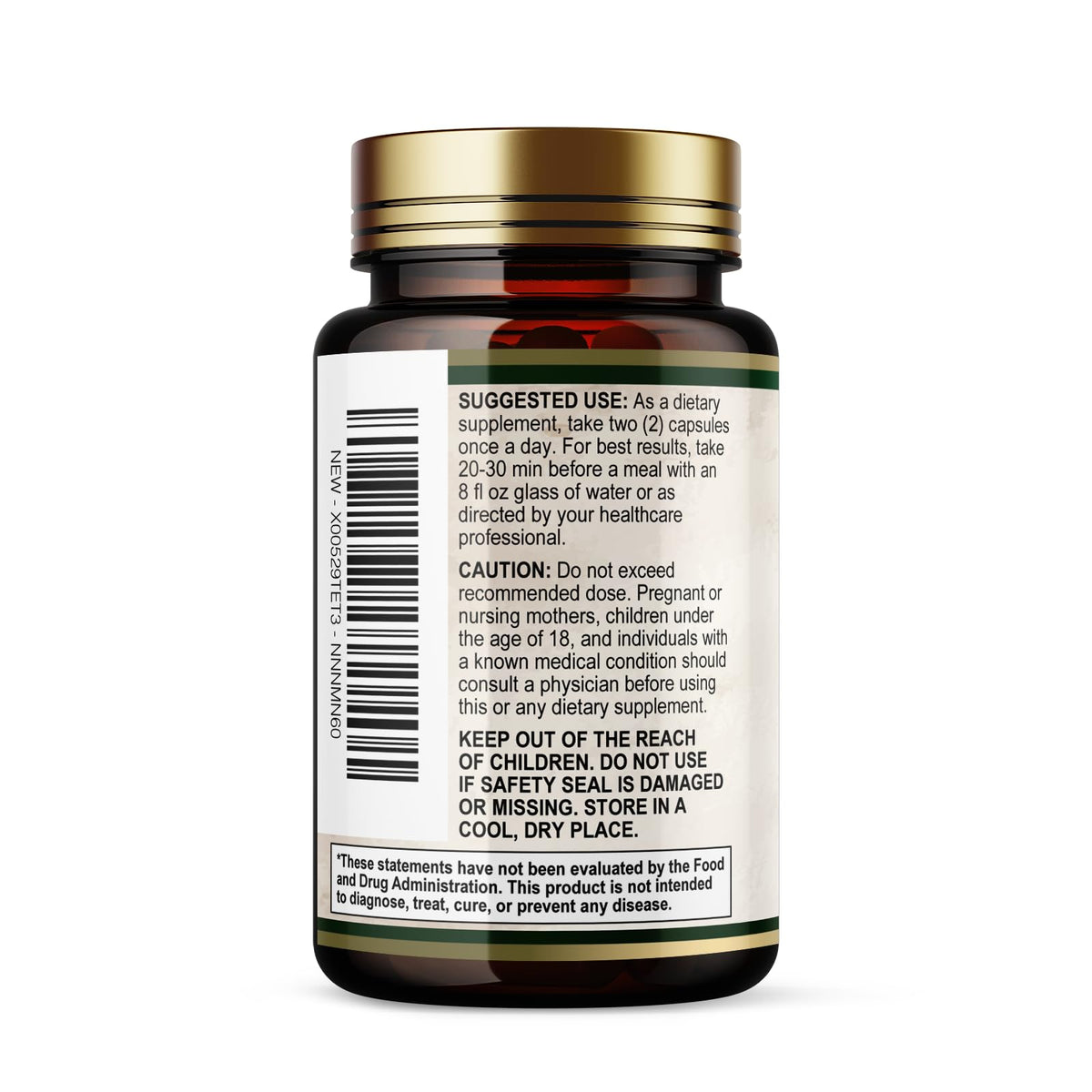 Bouteille de complément NMN Nature's Nutrition avec fond de nature
