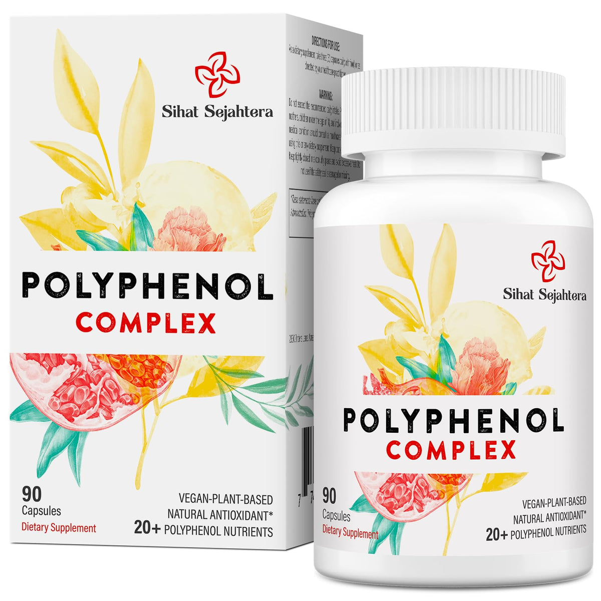 Bouteille de complément polyphénols Sihat Sejahtera 67 500 MG, 90 capsules