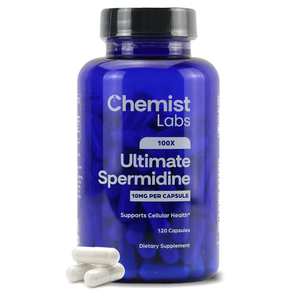 Bouteille de compléments alimentaires de spermidine Chemist Labs vue de face
