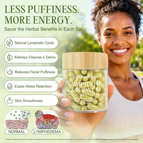 Bouteille de compléments alimentaires GREENPEOPLE avec capsules à côté