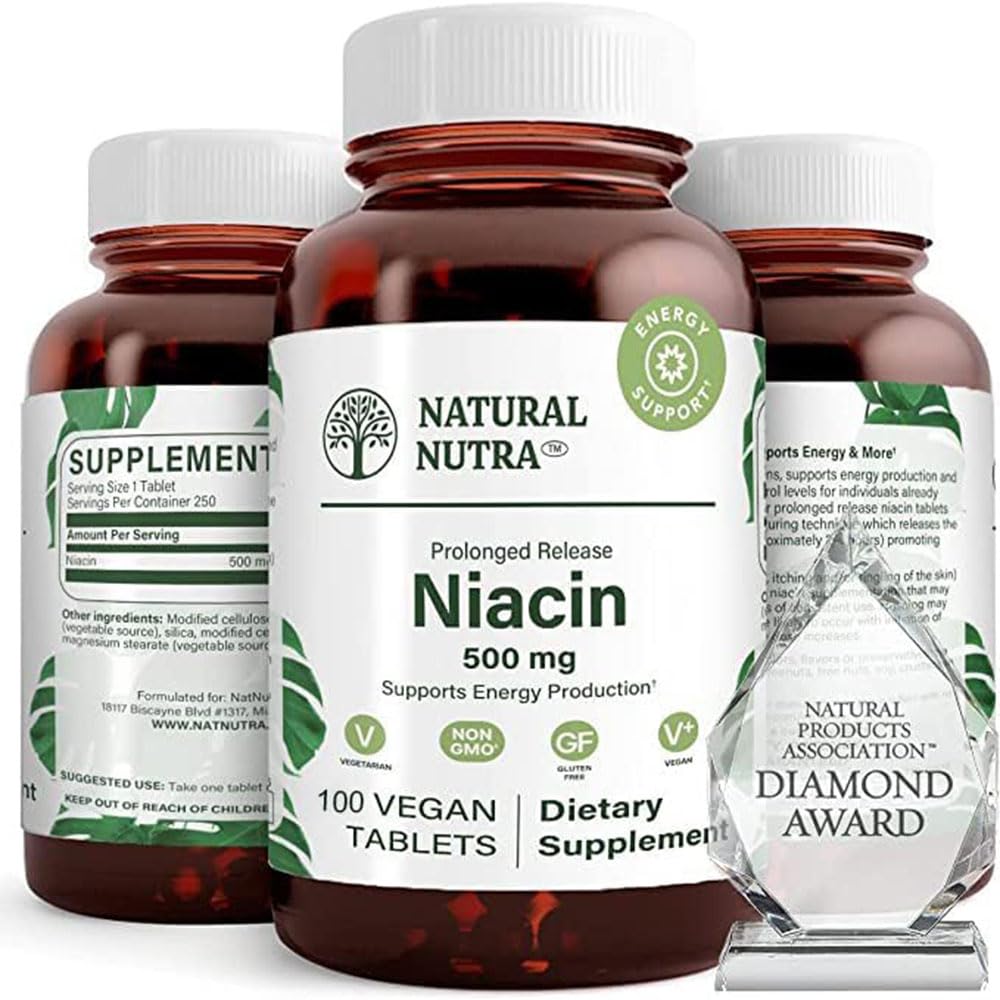 Bouteille de compléments B3 Natural Nutra avec 100 tablettes végétales