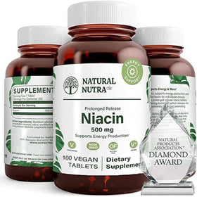 Bouteille de compléments B3 Natural Nutra avec 100 tablettes végétales