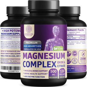 Bouteille de Complexe de Magnésium 500mg Number One Nutrition vue de face