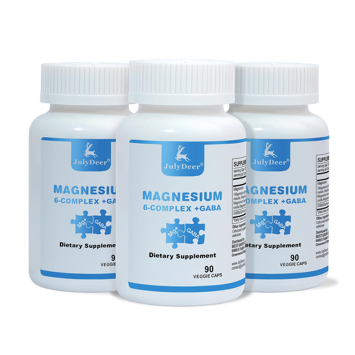 Bouteille de complexe de magnésium sixfold 350mg Risabou vue de face