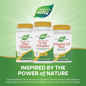 Bouteille de Complexe de Vitamines B-50 Nature's Way avec fond naturel