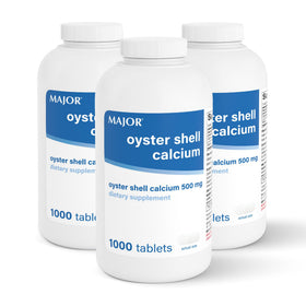Bouteille de comprimés de calcium de coquille d'huître MAJOR 500mg vue de face