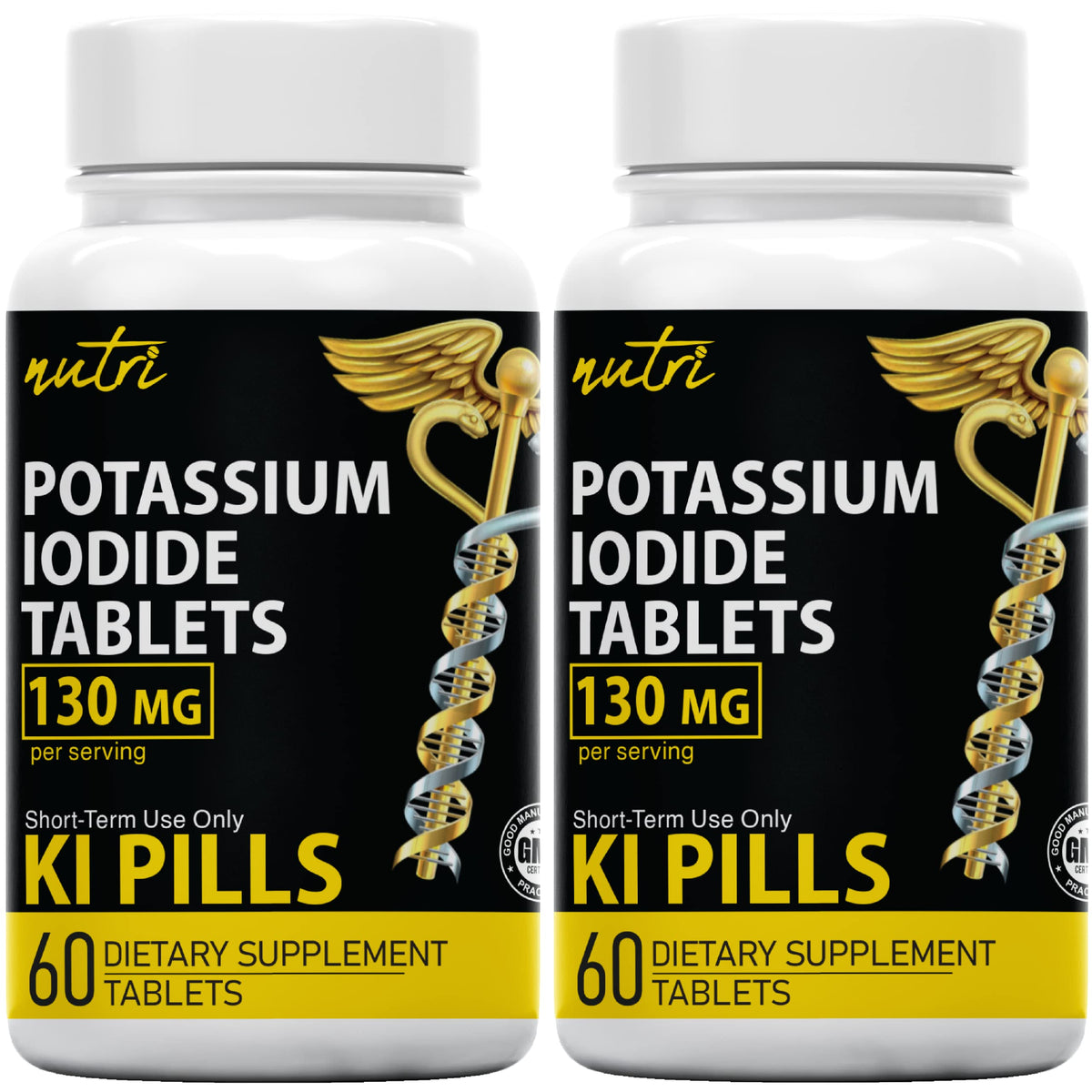 Bouteille de comprimés de potassium iodé Nature's Fusions 130 mg vue avant