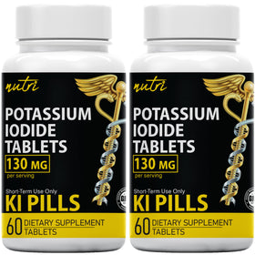 Bouteille de comprimés de potassium iodé Nature's Fusions 130 mg vue avant