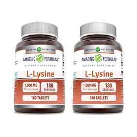 Bouteille de comprimés L-Lysine Amazing Nutrition 1000mg vue de face